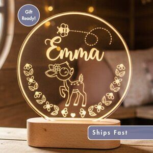 Custom Fawn LED Night Light – Adorable Room Decor for Kids